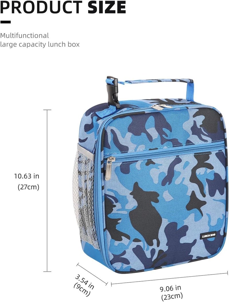 Lovoeo AYEANY Lunch box Lunch bag for men women Lunchbox Lunch bags Insulated Lunch bag Lunch box cooler (Blue camo), Large - Image 2